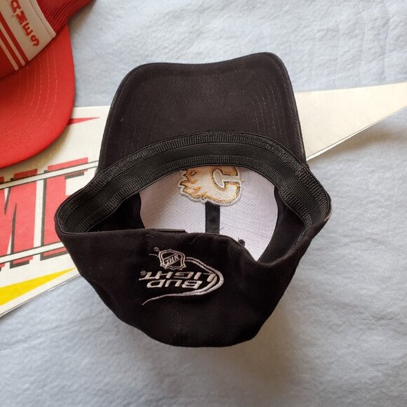 Calgary Flames 3 Baseball Truckers Hat Cap Pennant Lot Snapback Stretch Hook ah - Picture 7 of 12